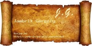 Jambrik Gergely névjegykártya