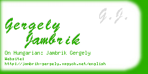 gergely jambrik business card